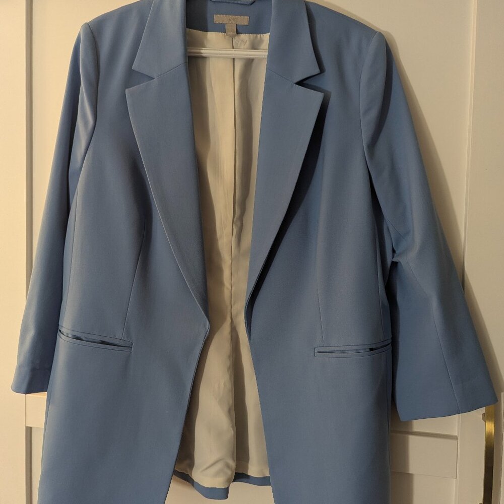 Sky Blue Open Blazer
